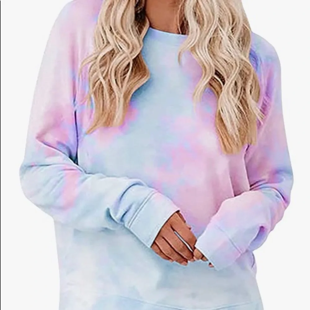 Pink & Blue Tie-dye Long Sleeve - Picture 1 of 4